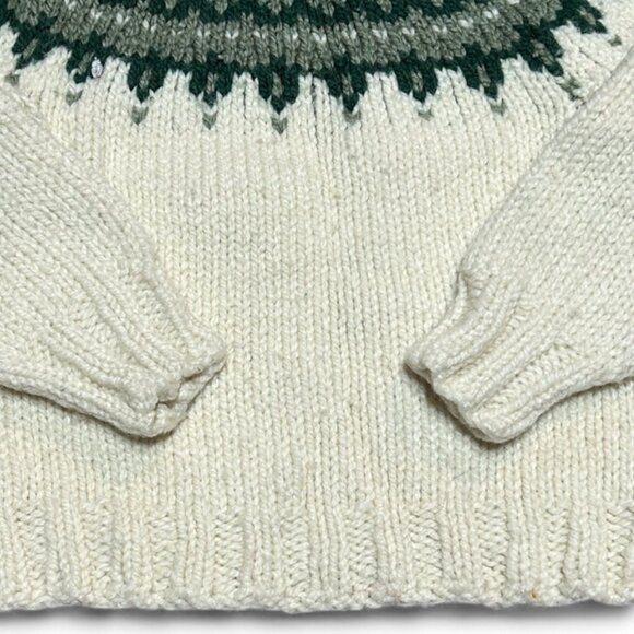 Handknit Fair Isle Style Sweater Ivory Childrens Sz S Mock Neck Nordic Cabnicore - Picture 4 of 4